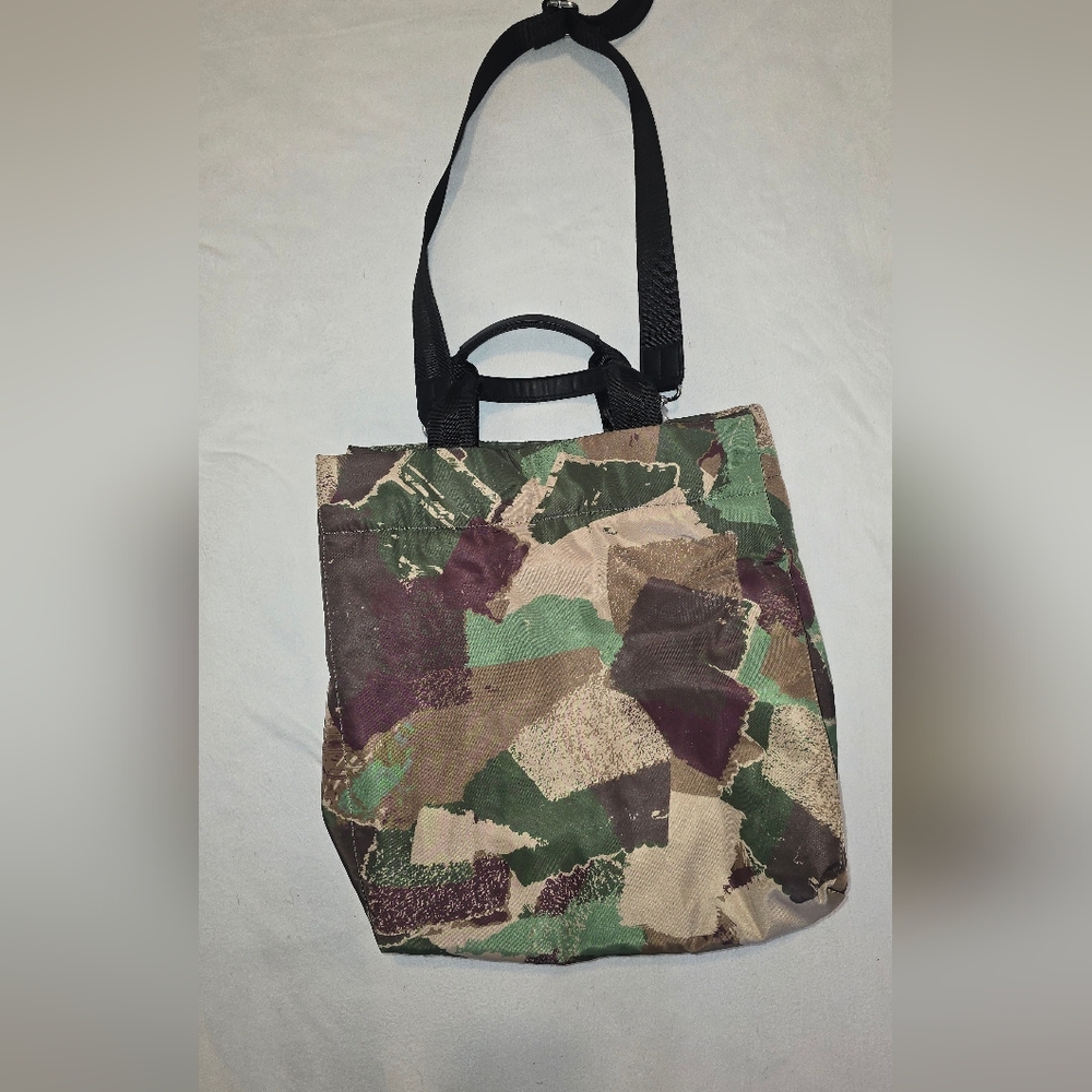 Zara Multicolor Camo Patchwork Padded Shopper Tot… - image 2